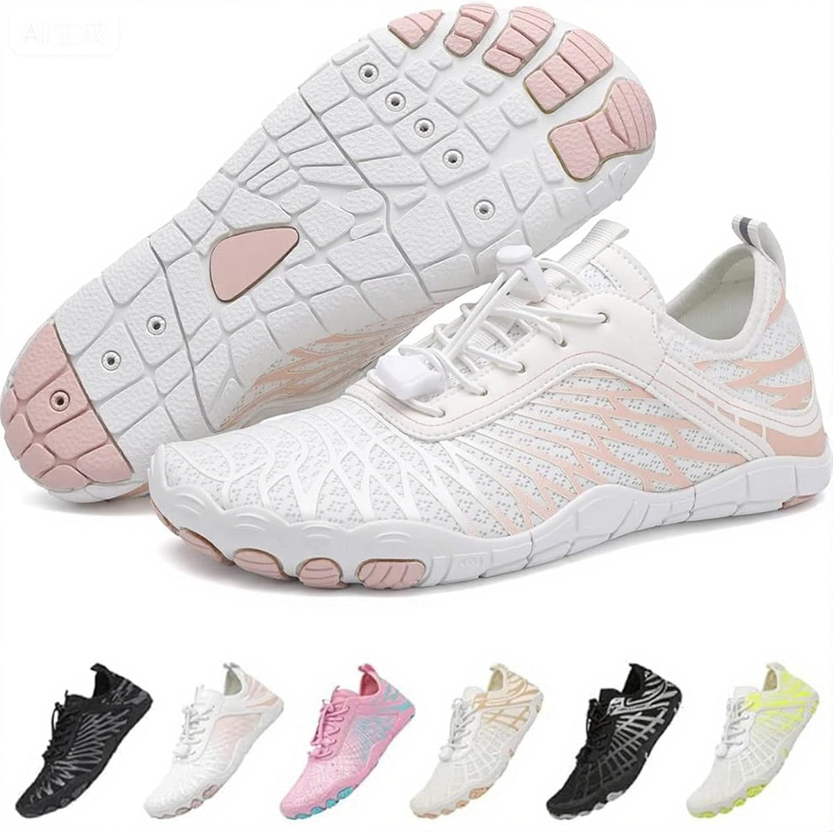 Unisex Wide-Toe Barefoot Hiking Shoes - White