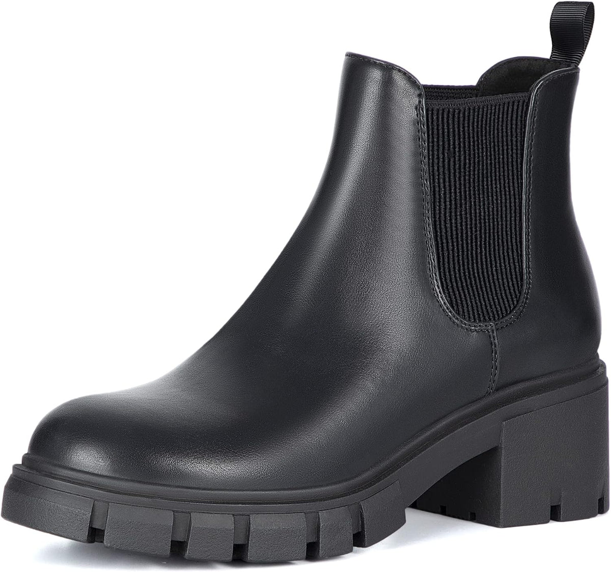 Women's Chunky-Heel Chelsea Ankle Boots - Black